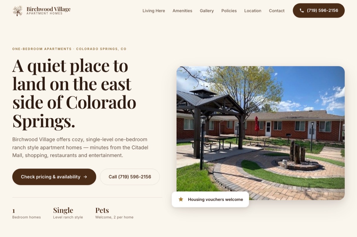 Birchwood Village Apartments Website Screenshot
